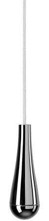 Croydex Light Pull Pendant & Cord, Chrome Teardrop Shape | 1m Long Nylon White String Cord | Multi-use for Toilet Ceiling Lights, Fan Switch