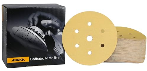 Mirka Gold Universal Sanding Paper Ø 150mm Grip 7-hole, grit P220, 100 pcs/For sanding plaster, filler, chipboard, wood, varnish