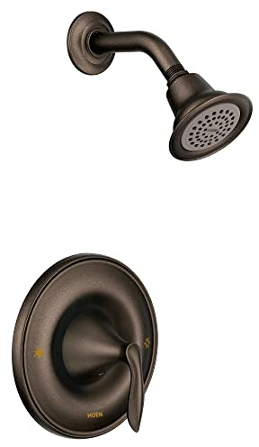 Moen T2132EPORB Eva Collection 1-Handle Posi-Temp Trim with Single Function Shower Head, Valve Required, Oil-Rubbed Bronze, .5