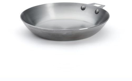 De Buyer Padella Senza Manico Mineral B Element, diam 24 cm, 5630.24, Acciaio Inossidabile, Argento