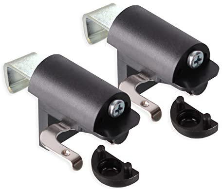 KLEMMFLEX Klemmhalter für Jalousien, Jalousie Halterung ohne Bohren, zum Klemmen, 2 Stück, schwarz, Stabiler Klemmträger mit Metallbügel, verstellbar von 4-25 mm, für Fenster und Balkontüren