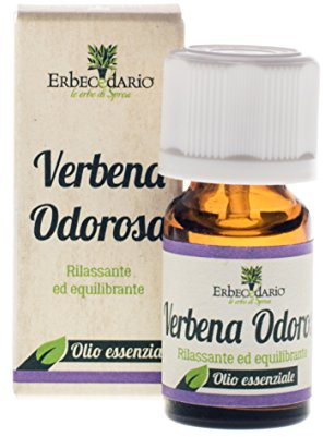 Olio Essenziale Verbena Erbecedario, Rilassante, Calmante, Sgradito Agli Insetti, 1 Flacone Da 8ml
