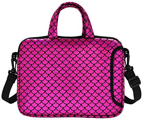Funda bandolera para portátil de 11,6 pulgadas para MacBook de 12 pulgadas / Notebook / Ultrabook/Chromebook / Mermaid Scale morado morado