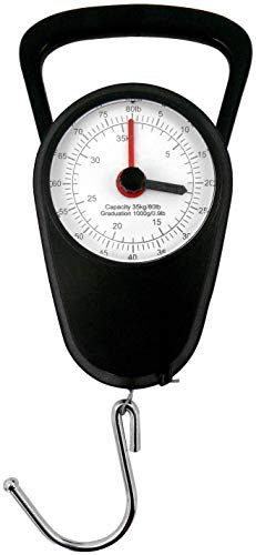 Eaxus® Analoge Kofferwaage/Gepäckwaage - Gaswaage bis 35kg mit Gepäckhaken