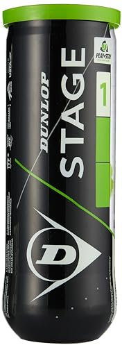 Dunlop Tennisball Stage 1 Green - für Kinder & Einsteiger im Großfeld (1x3er Dose)