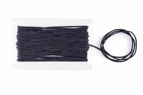WedDecor Braided Nylon Cord 1.2mm Paracord Satin Twisted Synthetic String Rattail Cords for Crafting, Beading, Macrame, Tassel, DIY Projects, Accessories, 10M, Navy Blue