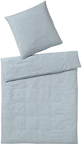 elegante Leinen-Bettwäsche Pure Farbe Pastell-grün Größe 135x200+40x80cm Einfarbig