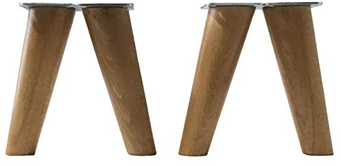 Möbelben av trä 15 cm höga avsmalnande träben med monteringsplatta redan installerad, perfekt för soffor, bord och skåp