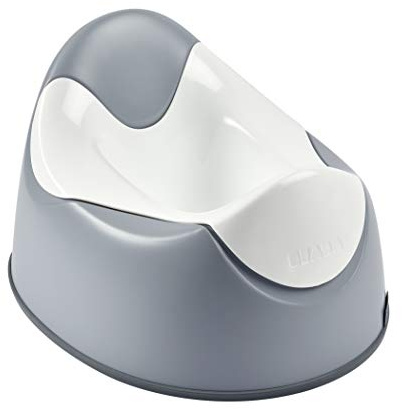 BÉABA Orinal de Aprendizaje Bebé, WC Ergonómico para Niños, Antideslizante, Higiénico, Fácil de limpiar, Asas de agarre en la taza, Fabricado en Francia, Gris