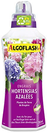 Algoflash Engrais Hortensias et Azalées, Bouchon Doseur Inclus, 750 ml, ALITB750N