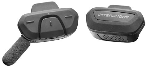 INTERPHONE AERIAL Singolo per una persona, Interfono bici per la comunicazione fra 2 ciclisti fino a 300mt, Interfono casco bicicletta con Bluetooth per GPS, Impermeabile e con filtro anti-vento