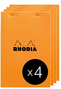 Rhodia 15200C 4 Blöcke Giant Pad N.15 A5 150 Blatt kariert mit Rand Orange