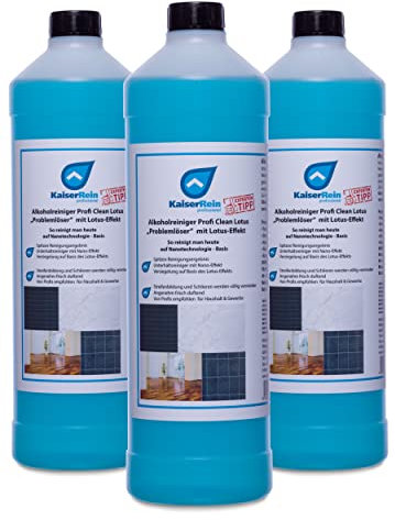 KaiserRein Alkoholreiniger Bodenreiniger Fliesen und Oberflächen-Reiniger Profi Clean Lotus Konzentrat 3L (3 x 1 L) Glanzreiniger Duft Reiniger auch für Wischroboter und Reinigungsautomaten