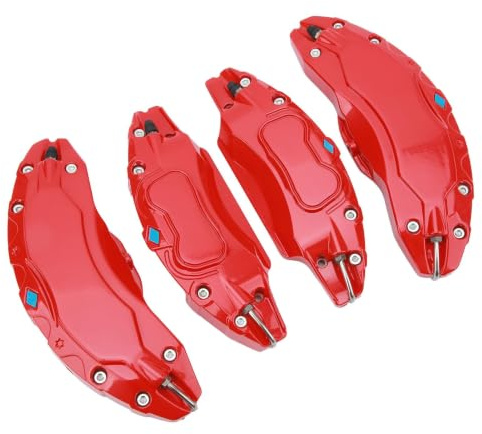 Car Caliper Covers, 4 Pcs 19in 20in Wheel Hub Caliper Covers Aluminium Alloy Disc Brake Caliper Guard Protector Cover Replacement for Model Y (Red)