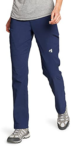 Eddie Bauer Women's Athletic Fit Fixed Waist Active Performance Rainier Pants, Med Indigo, 10