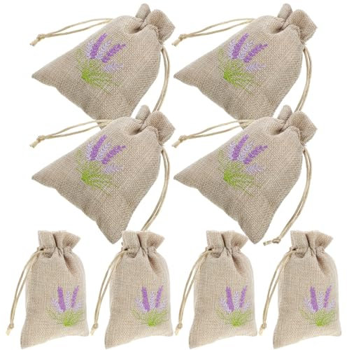Healeved 10pcs Lavender Bag Linen Stash Bag Drawstring Closure Perfume Sachet Holders Portable