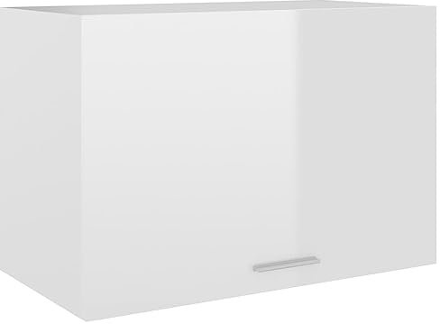 WIFESE Hängeschrank Cabinet Hängend Küchenschrank Küchenzeile Wandschrank Für Wohnzimmer Küche Schrank Einbauküche Badezimmermöbel Badezimmerschrank 60x31x40 cm Hochglanz Weiß Holzwerkstoff mit Türen