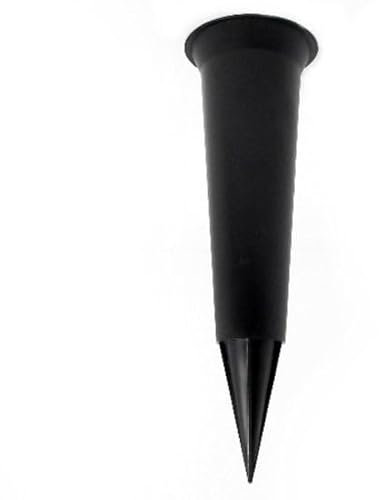 Special Graveside Memorial Grave Spiked Flower Vase In Loving Memory Special Memorial Vase for Graves - Plastic Cemetery Flower Holder with Spike, (1, Plain Black)