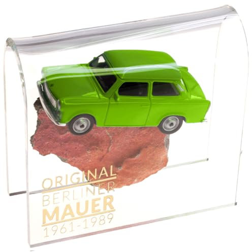 United1871 Trabant auf ORIGINAL Berliner Mauer-Stein | authentisches Stück mit Echtheitszertifikat | Trabi DDR | Handarbeit