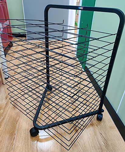 XNXYSMKJ Gemälde-Trockenständer, stapelbarer 15-lagiger Kunst-Trockenständer aus Metall und Stahl, 4K-Papieraufbewahrung für Klassenzimmer, Kunststudios / 23,6 × 17,7 × 30,3 Zoll