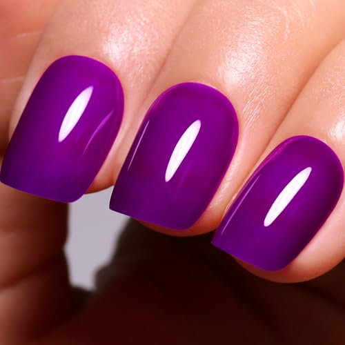 Ozzeal Gel Polish, Deep Purple Gel Nail Polish Spring Summer Soak Off LED UV Gel Nail Polish Art Starter Manicure Salon DIY Nail Gel Polish 0.5 Fl Oz