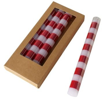BOLTZE Stripy Stabkerze rot weiß 20cm 4tlg