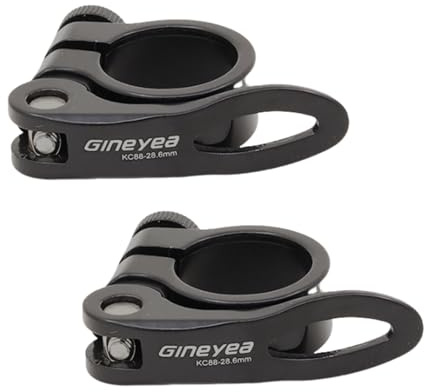 AMSNINK Fahrrad Sattelklemme 28,6 Mm 31,8 Mm 34,9 Mm,Schnellspanner, Schnellspanner Fahrrad, Schnellspanner Sattelstütze, Sattelstützenklemme, Schnellspanner Fahrradsattelzubehör, (Schwarz, 28,6mm)