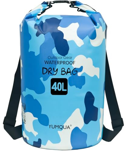 YUMQUA Wasserdichter Dry Bag Rucksack 5L/10L/20L/30L/40L, Roll-Top, schwimmend, wasserdichte Aufbewahrungstaschen für Kajakfahren, Bootfahren, Schwimmen, Wandern, Camping und Angeln