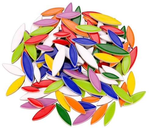 Filhome 500g Random Leaf Ceramics Mosaic Tiles for DIY Crafts, Irregular Leaves Mosaic Pieces for DIY Mosaic Making Craft Hobby Arts Home Wall Decoration Mosaic Making Supplies (Mix Color)