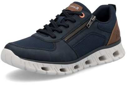 Rieker Herren Low-Top Sneaker 04301, Männer Halbschuhe, lose Einlage,straßenschuhe,Strassenschuhe,Sportschuhe,Turnschuhe,blau (14),43 EU / 9 UK