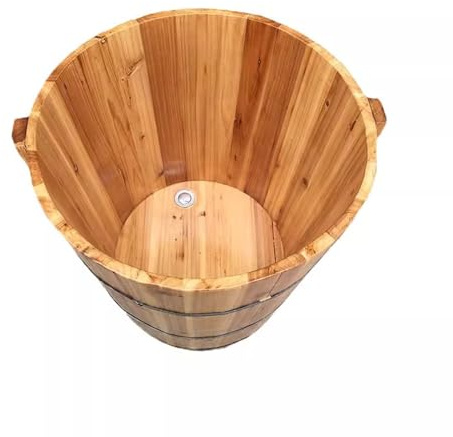 ZCBYBT Einweichen Holzwanne Freistehende hölzerne Badewanne Holz Badewanne für Innen Hot Bath Ice Bath,60W*80H cm