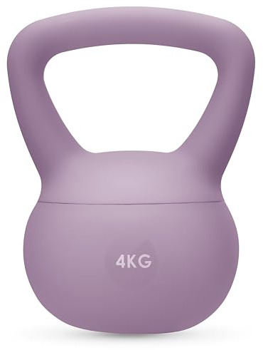 Gymtek® Kettlebell Morbido, Manubri per Donne - Peso di 4 kg - Kettlebell Soft, Pesi a Mano, Peso a Sfera, Peso Oscillante, Attrezzatura per Home Gym, Attrezzatura Sportiva per la Casa