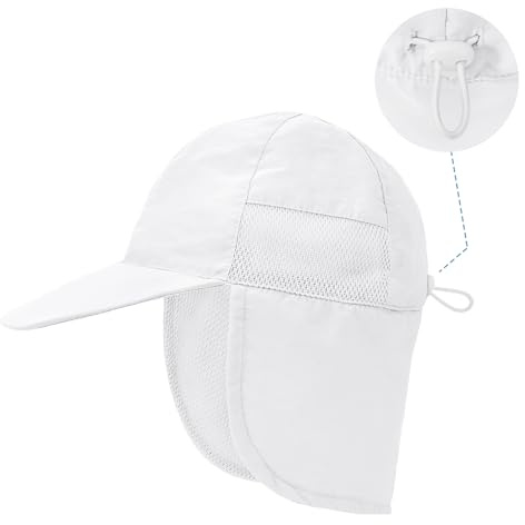 PONCEAU Baby Sonnenhut mit Nackenschutz, UV-Schutz 50+ Kinder Sommermütze, Schnelltrocknender Strandhut Atmungsaktiv, Verstellbarer Mütze für Mädchen & Jungen