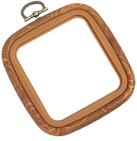 Dreuhuing Cornici per ornamenti a punto croce, cornice per telaio da ricamo | Telaio da ricamo quadrato in legno imitato Telaio da ricamo quadrato Legno imitato - per quilting rotondi con anello a