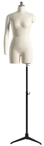 EPYBJYWQ Schneiderpuppe Damenbüste Weiblich Schaufensterpuppe for Körpernähen, 360°drehbar Schneiderbüste Mit Verstellbarem Stativständer Aus Metall(A,84#)