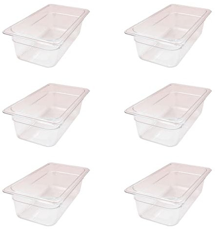 AcMax 6 contenitori per gas GN 1/3 in plastica, 4 litri, profondità 100 mm, Gastronorm