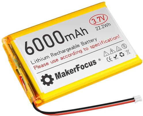 YELUFT 1 batería de polímero de litio de 3,7 V 6000 mAh con placa de protección integrada y conector PH2.0, compatible con WisBlock Meshtastic, Raspberry Pi UPS (polaridad inversa)