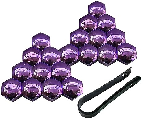 20 tapas para tuercas de rueda de coche, antioxidantes, color morado, 17 mm