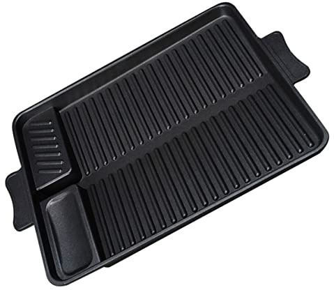 Milisten Plaque De Cuisson pour Barbecue Rectangulaire Plat De Cuisson Extérieur Plat à Steak pour