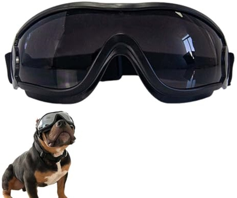 1 Pezzi Occhiali per Ca ni Occhiali da Sole per Cani Occhiali per Moto Cinturino Elastico Regolabile Protezione per Gli Occhi Prevenire i Raggi UV Adatto a Cani di Piccola/Media Taglia