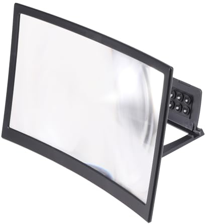 SHINEOFI Loupe D’Écran Mobile Pliable 12 Pouces, Support de Téléphone Courbé en ABS Acrylique, Noir, pour Écran de Téléphone Portable
