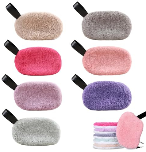 7 Stück Abschminkpads Waschbar, Weich Mild Reinigungspads,Wiederverwendbare Mikrofaser Gesichtstuch Make up Entferner Tücher für Face Abschminken Deep Porenreinigung