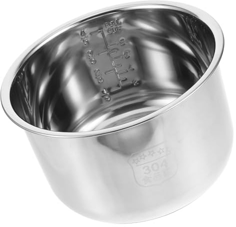 Veemoon Cuve Intérieure de Remplacement 4L en Acier Inoxydable Épais pour Cuiseur à Riz Récipient de Fond Renforcé Accessoire Compatible pour Autocuiseur Électrique