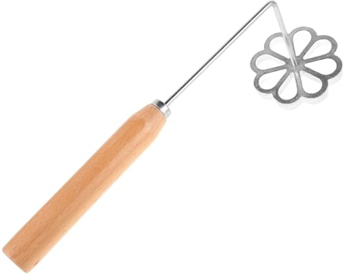 Mipcase Moule à Friture en Alliage d'Aluminium Manche en Bois Ustensile Cuisine Antiadhésif Timbale Maison Ronde pour Snacks Frits Cuisine Familiale et Snack-Bars
