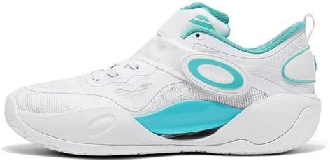 Unisex basketskor är andningsbara, halkfria lätta och trendiga utomhussportstövlar Skor för promenader(White Blue,37 EU)