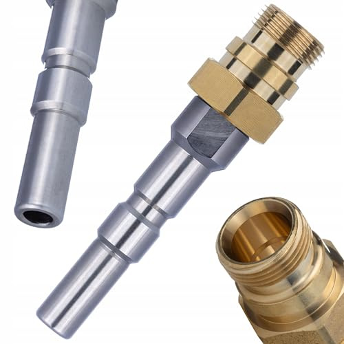 Adaptador de acoplamiento rápido para limpiadores de alta presión – Repuesto para limpiadores de alta presión Kranzle K2160, K2175, K2195 y Nilfisk | KEW D12 a Kärcher Easy!Lock M22 | Acero latón