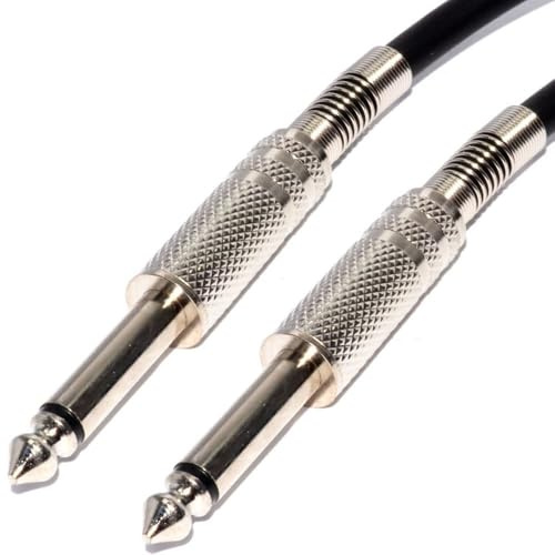 Pulse 6,35 mm Verluste Lärm Gitarren Kabel Vernickelt Anschlüsse Schwarz Anschlusskabel 5 m [5 Meter/5m]