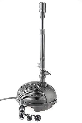 Pontec 56477 PondoVario 3500 - Wasserspielpumpe für den Einsatz in Gartenteich und Zierbrunnen / Teichpumpe / erzeugt vier unterschiedliche Fontänen, Dunkelgrau