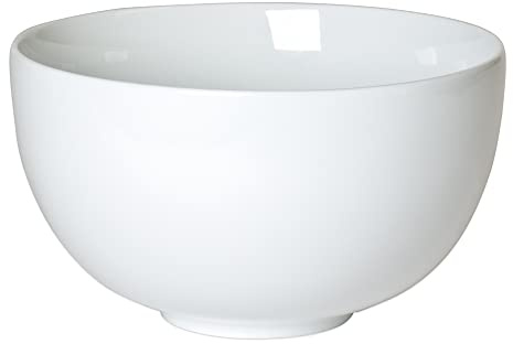 - Ensaladera de porcelana redonda (19 cm), color blanco