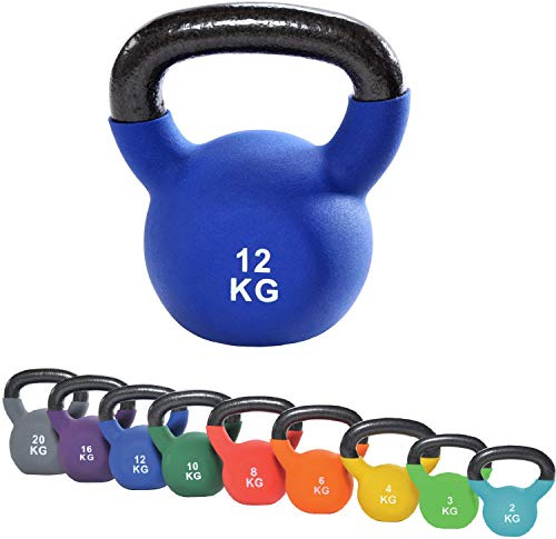 top vit Kettlebell I Schwunghantel aus massivem Guss I Kettle Bell mit Vinyüberzug I Kugelhantel 2-20 kg